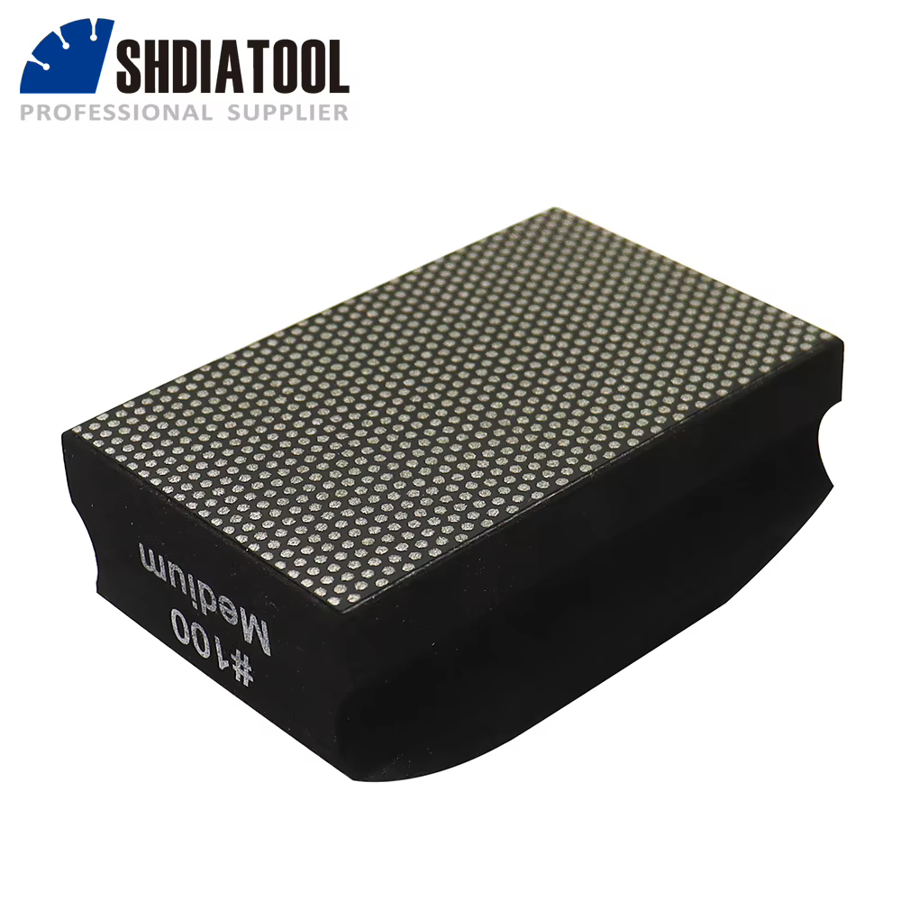 SHDIATOOL 1pc Grit50-800 diamant tampons de polissage à la main béton pierre granit marbre 90X55mm support en mousse disque de ponçage meuleuse