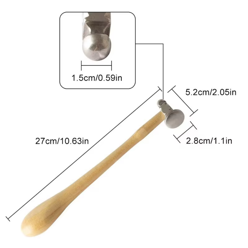 Marteau à manche en bois pour bijoux artisanaux, marteau d'orfèvre ergonomique pour les amateurs bricolage, livraison directe