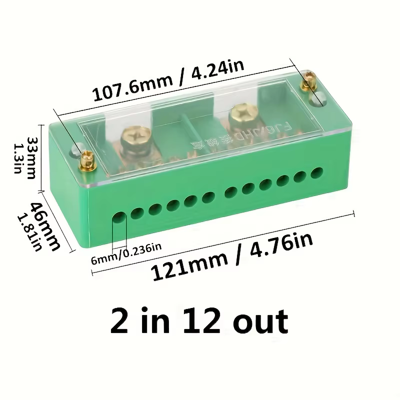 Boîte de jonction électrique monophasé/triphasé Fj6, 1 pièce, prises de 2 pouces, 6/8/12 ports, bornier en laiton, adapté à la distribution domestique, prise en charge maximale 200A, 220V