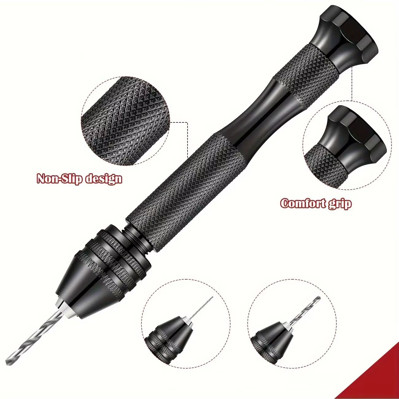 Mini perceuse à main avec jeu de forets de 0.3 à 3.2mm