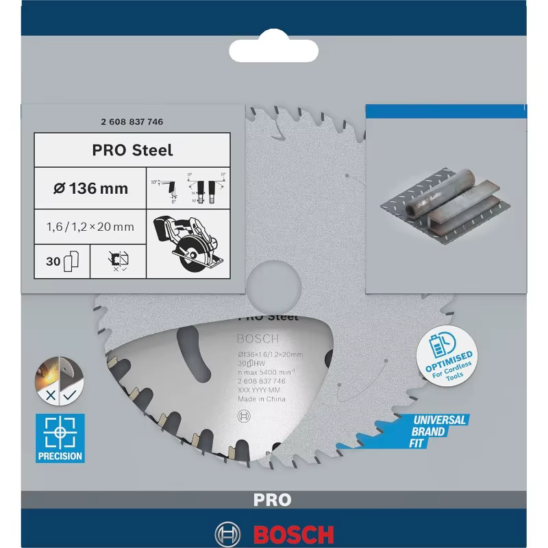 Accessoires pour outils électriques BOSCH 2608837746 – Lame de scie circulaire en acier T30 PRO