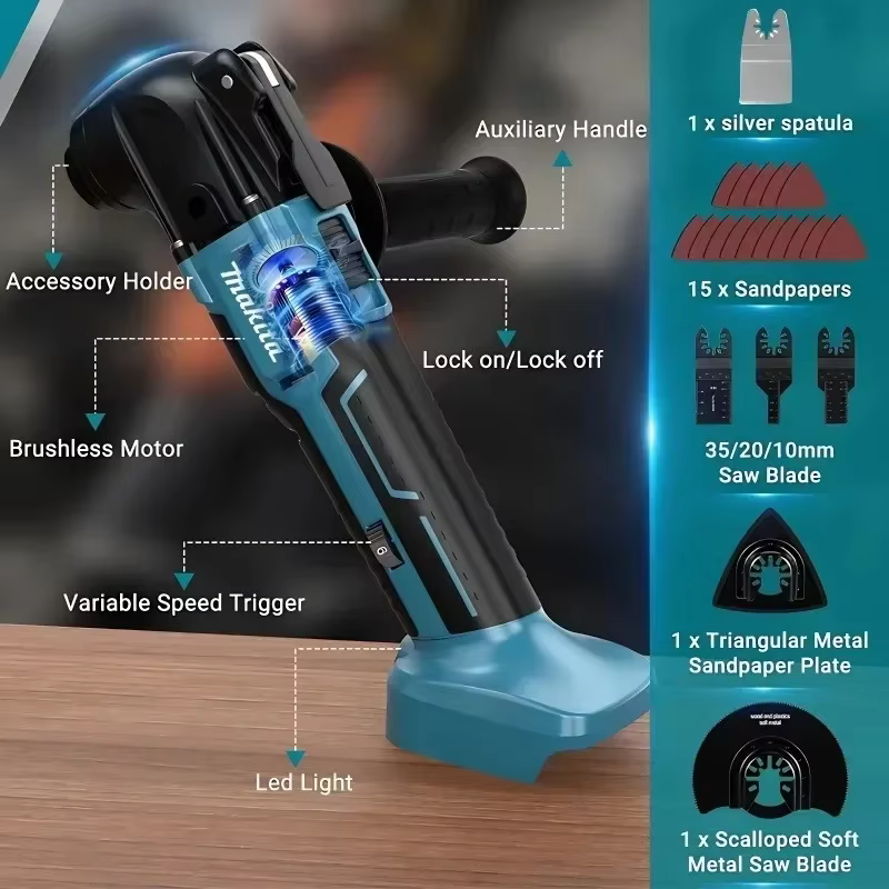 Outil multifonctionnel oscillant sans fil Makita 18V DTM51 à dégagement rapide