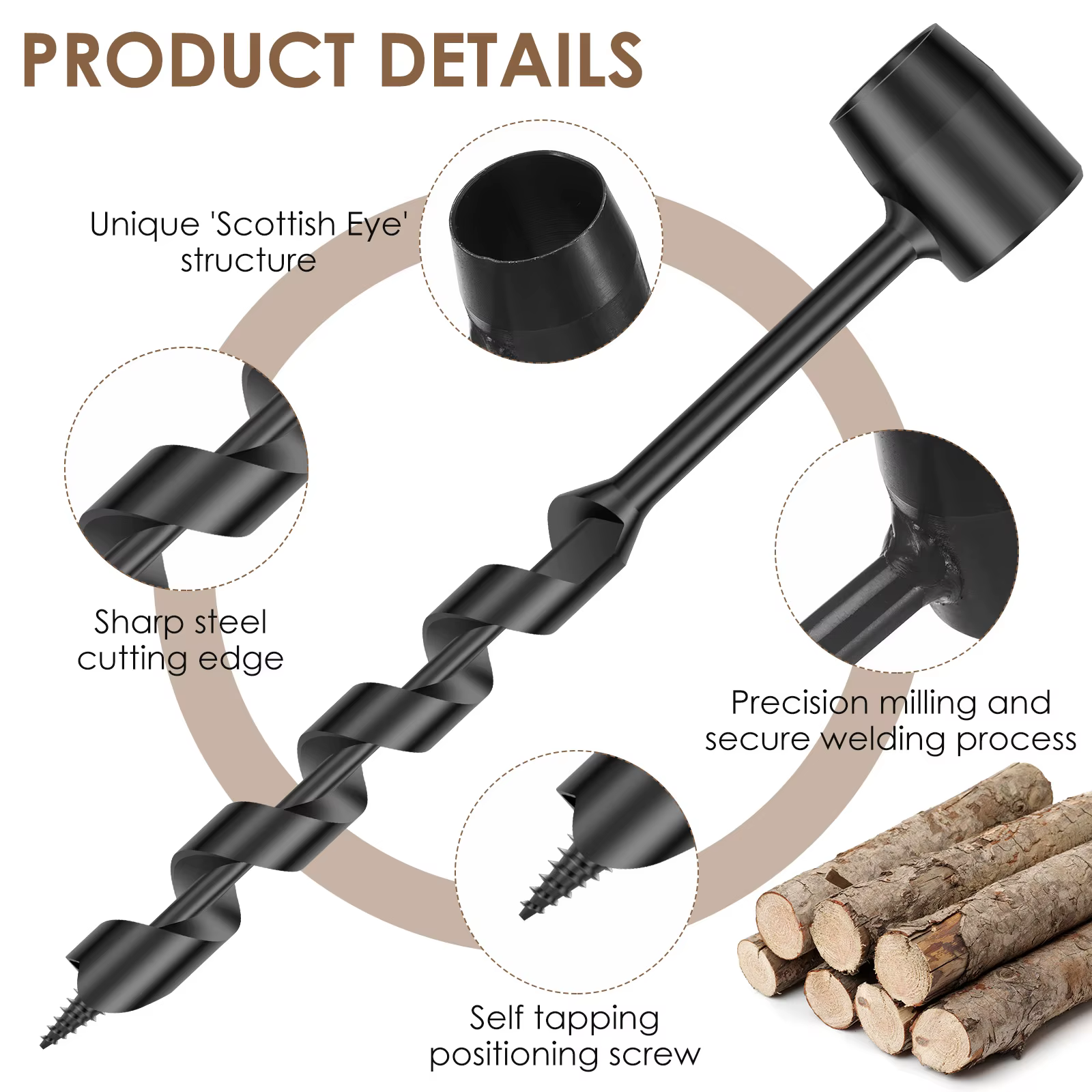 Perceuse à bois multifonctionnelle Bushcraft pour la survie en plein air