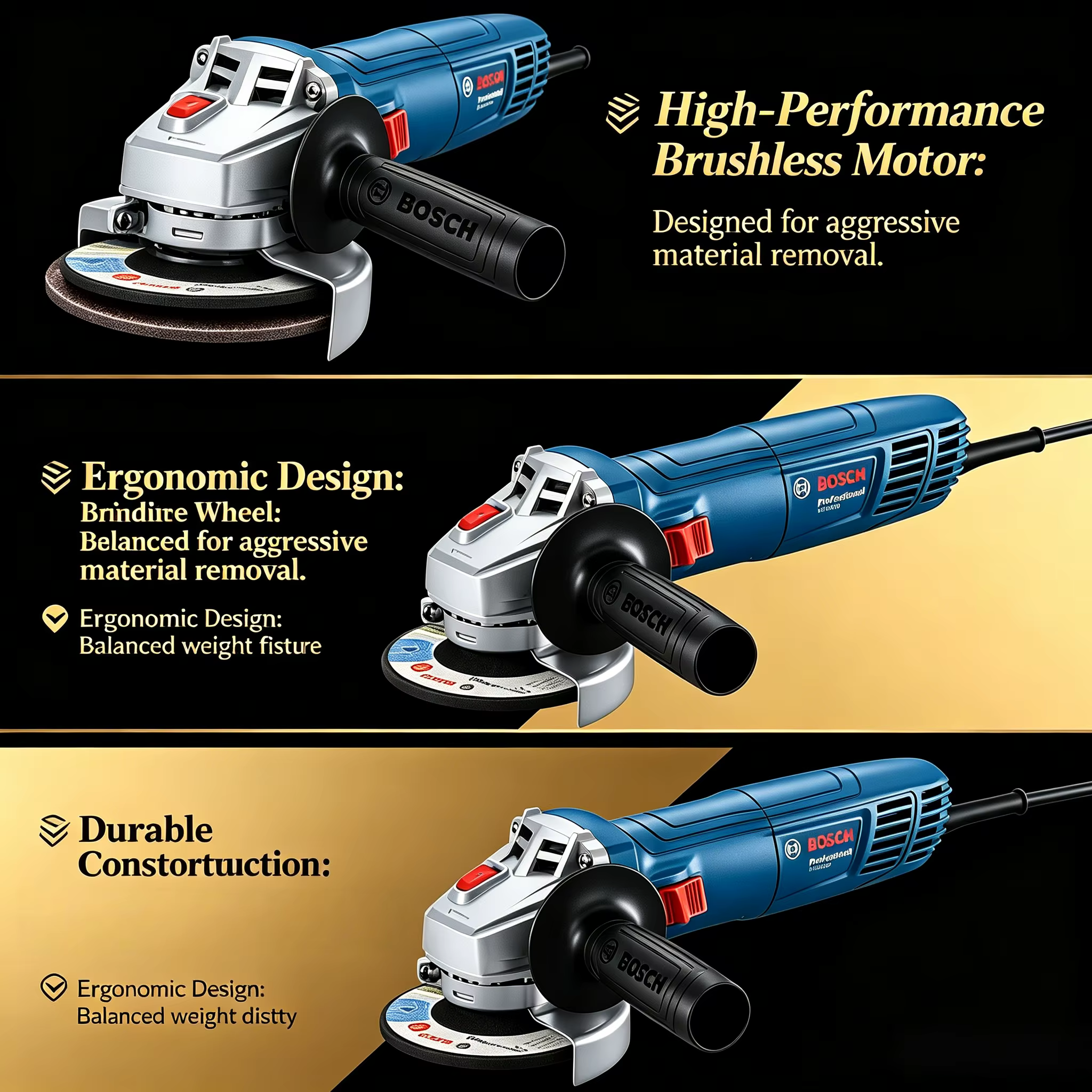 ‌ Meuleuse d'angle BOSCH GWS 800 | 800W 12000RPM | Disque de 100 mm | Pour la découpe et le meulage du métal/du pierre