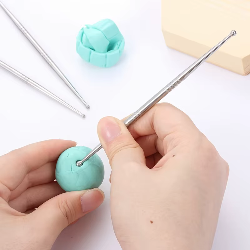 Lot de 3 outils de poterie et de sculpture haut de gamme - Non électriques, idéaux pour la sculpture céramique et la mise en texture, outils de modelage de l'argile