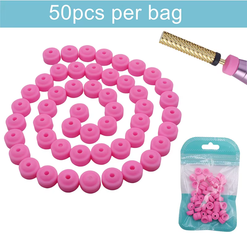 20/50pcs perceuse à ongles Protection en plastique bouchons roses utilisés sur 3/32 "forets