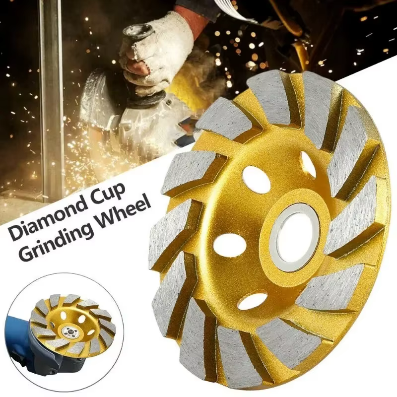 Disque de meulage diamanté 4 pouces HHS Turbo robuste pour béton