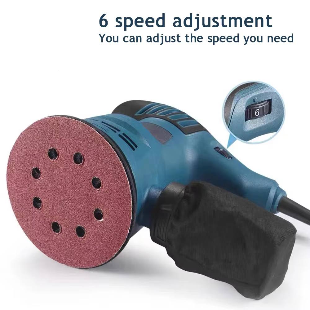 Ponceuse excentrique électrique avec boîte à poussière