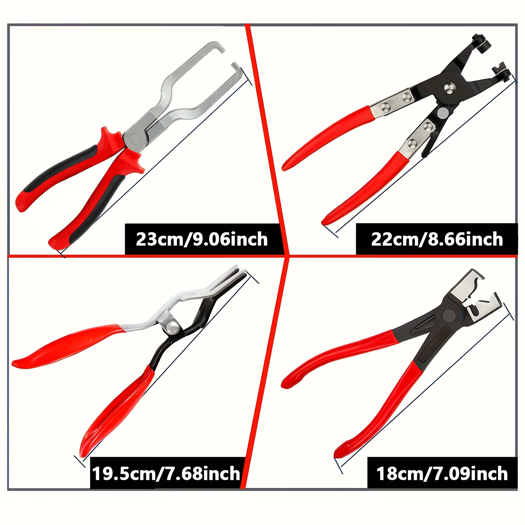 Pince à collier de serrage professionnelle - Kit d'outils de déconnexion et de démontage de conduite de carburant pour la réparation automobile