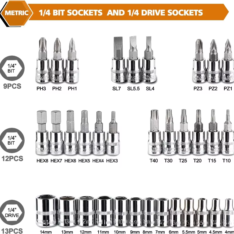 46 pièces/ensemble clé à douille bricolage Kit d'outils de réparation tournevis à cliquet pour matériel