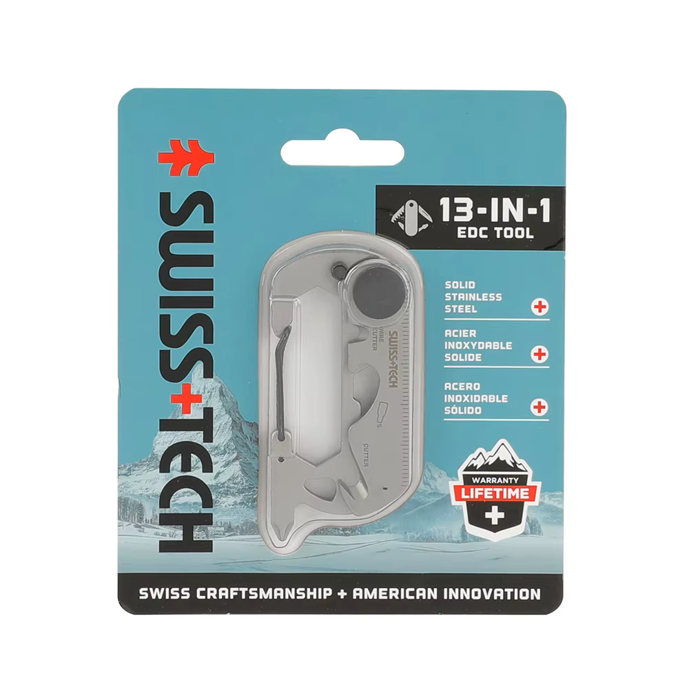 SWISS TECH 13 en 1 Mini outils multifonctionnels portables petit outil EDC de poche Kit multi-outils mousqueton pince randonnée Camping Gadgets
