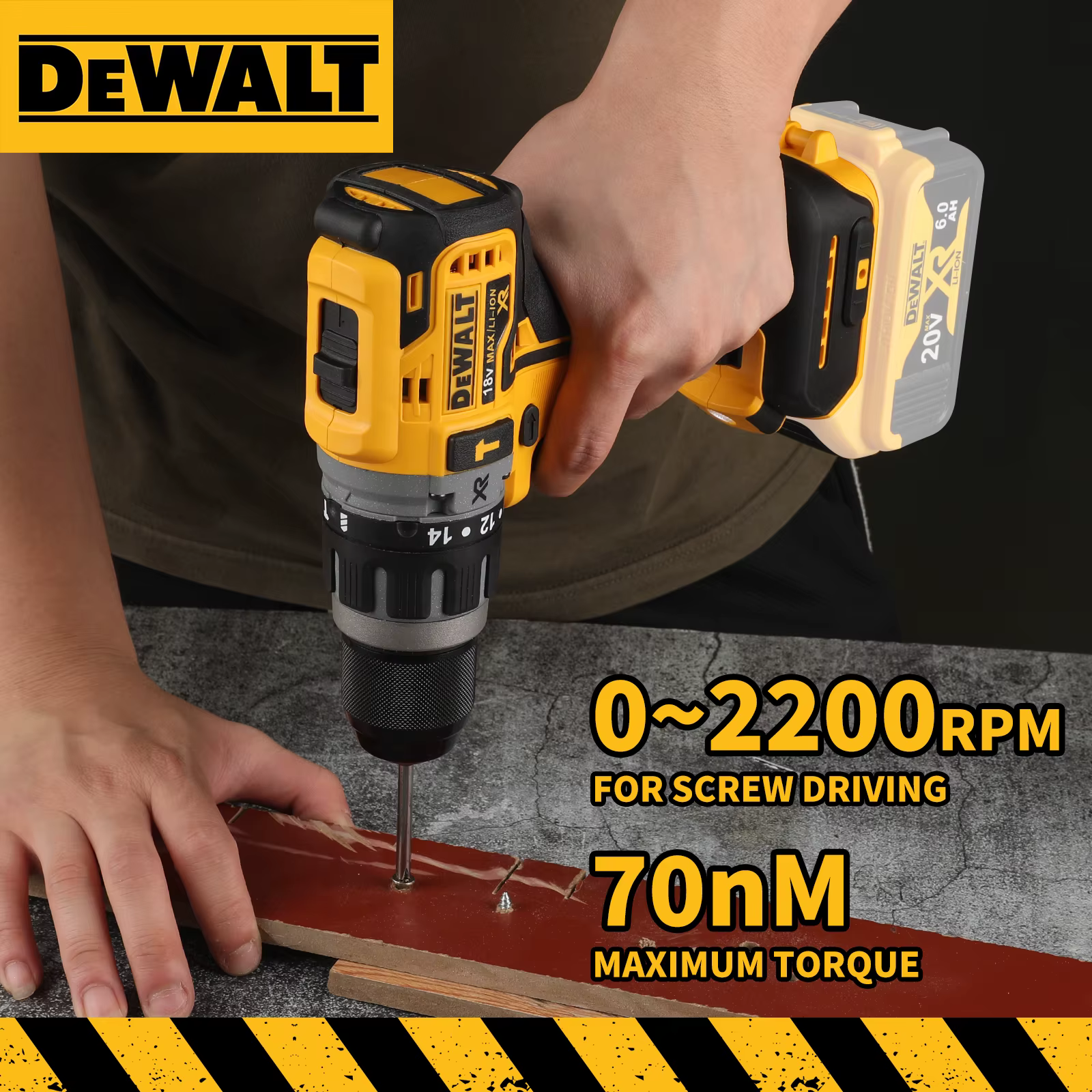 Dewalt 2000 tr/min perceuse électrique sans fil pilote sans brosse vitesse réglable