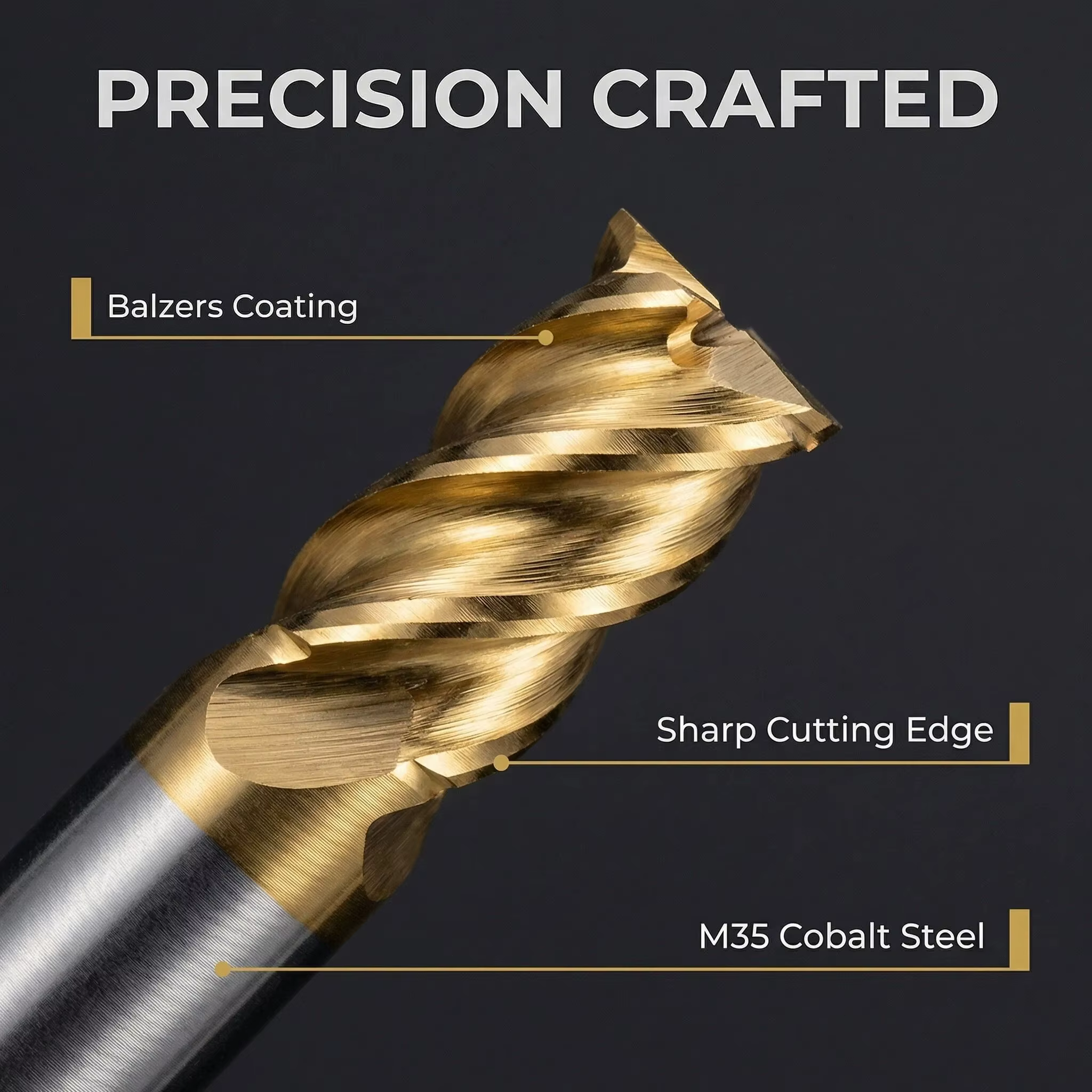 Fraise à queue haute précision HSS Co8 pour usinage CNC