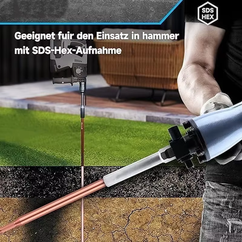 Mèche de perçage SDS HEX pour tige de terre