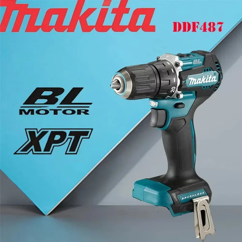 Perceuse à percussion sans fil Makita DDF487 rouge et noire