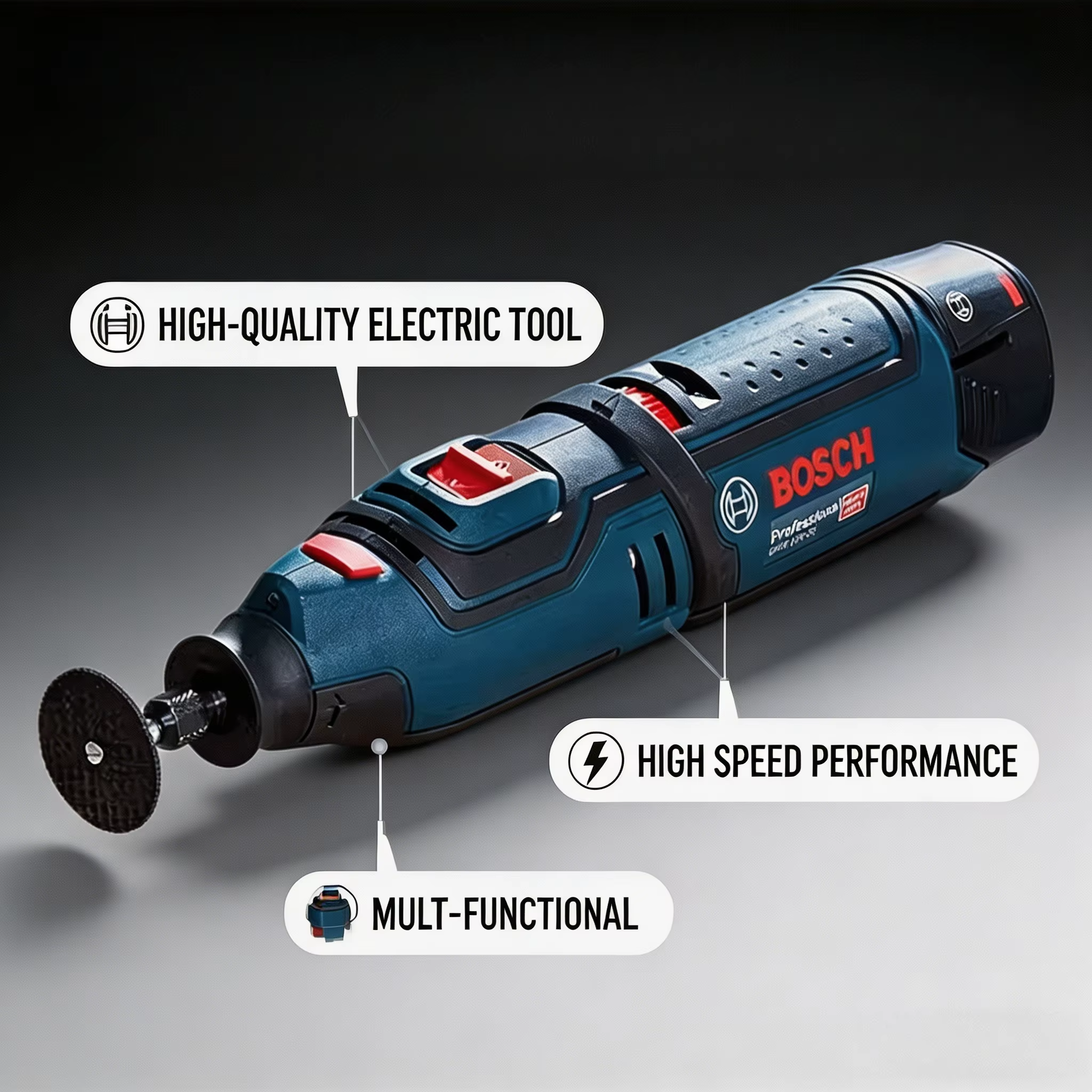 Meuleuse droite rechargeable portable BOSCH GRO12V-35