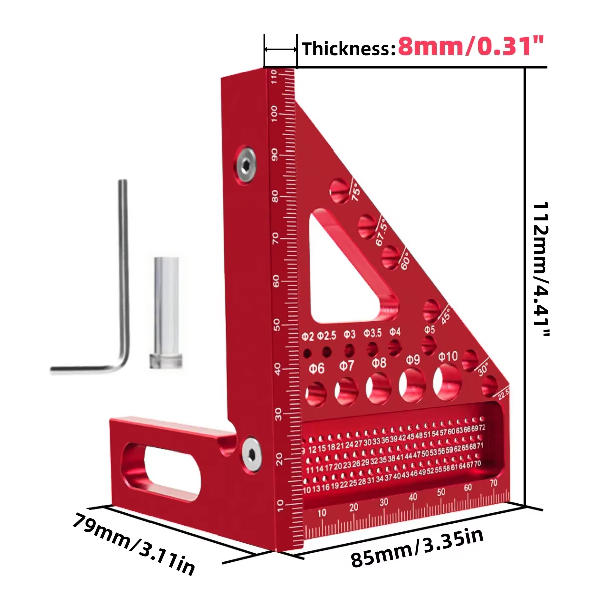 Règle de traçage en aluminium pour charpentier
