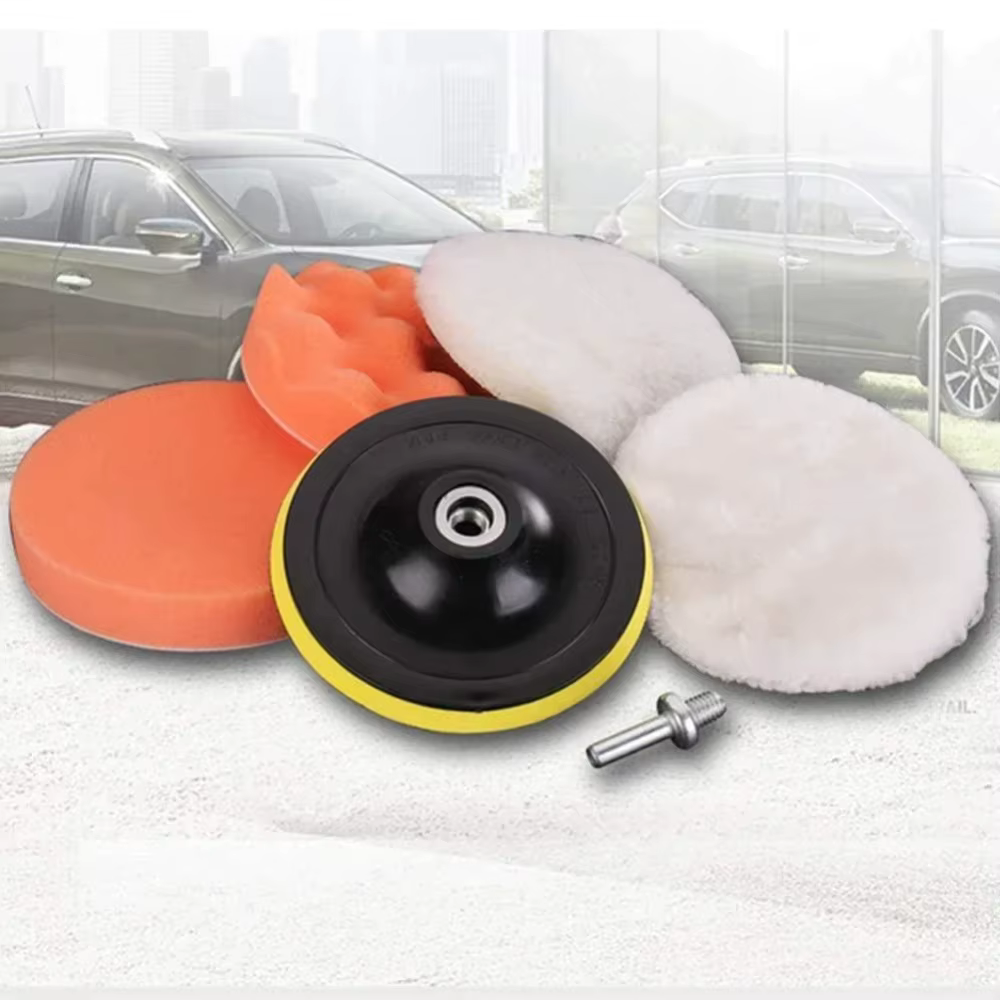 Kit de tampons de polissage pour voiture 3/4/5 pouces – Disques en laine et mousse pour perceuse