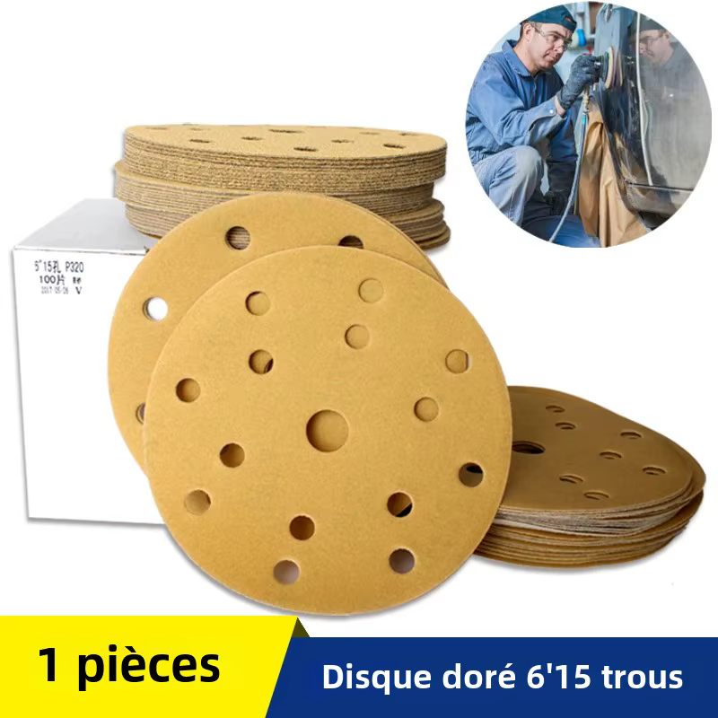 Disque de ponçage à crochet et boucle de 6 pouces