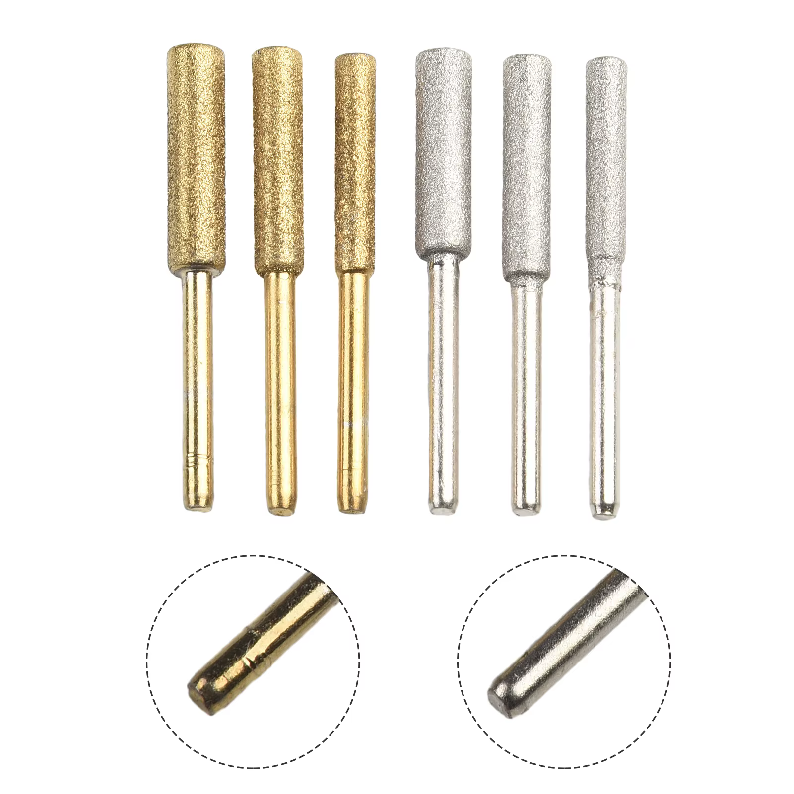 6 pièces fraises cylindriques revêtues 4/4.8/5.5mm affûteuse de tronçonneuse lime en pierre scie à chaîne affûtage tête de meulage