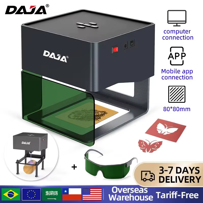 DAJA DJ6 Mini graveur Laser Portable bricolage Bluetooth Machine peint chien étiquette papier cuir en bois plastique