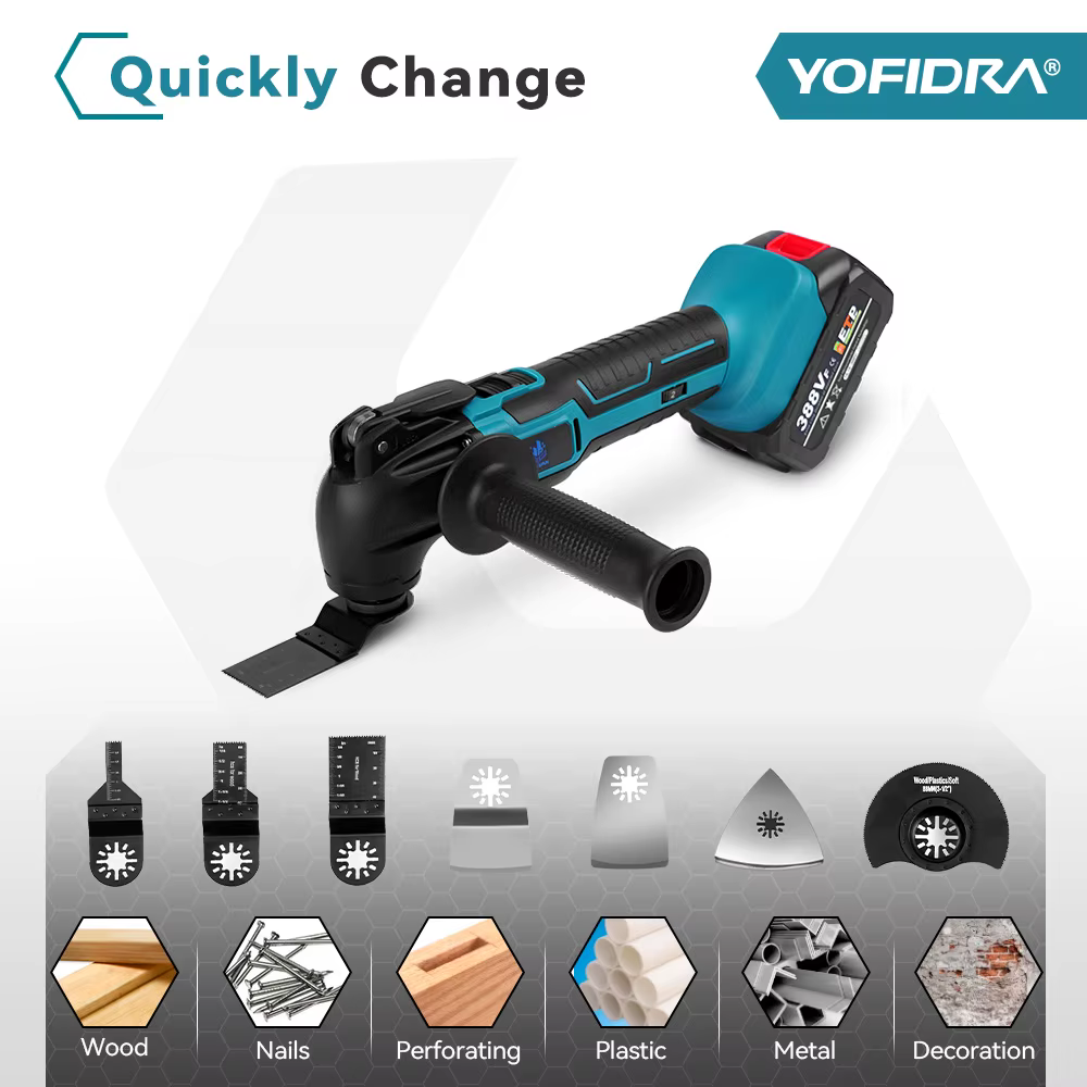 YOFIDRA 600W outil multifonction oscillant 20000PM scie électrique tondeuse coupe