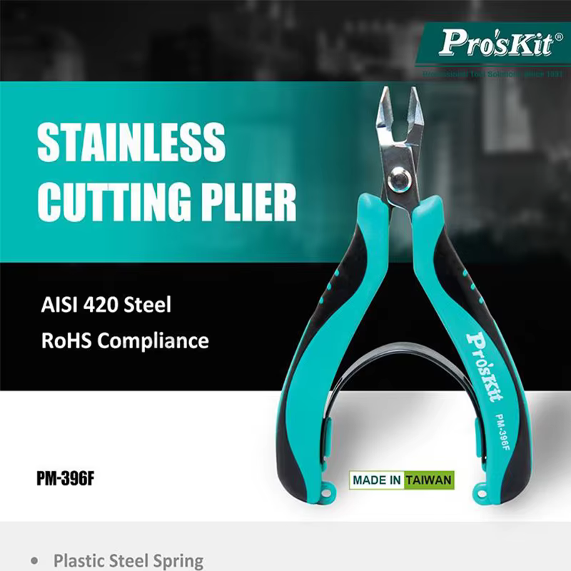 Pro'skit PM-396F pince diagonale en acier inoxydable de qualité industrielle de haute dureté pour outils de coupe et de dénudage de fil d'électricien