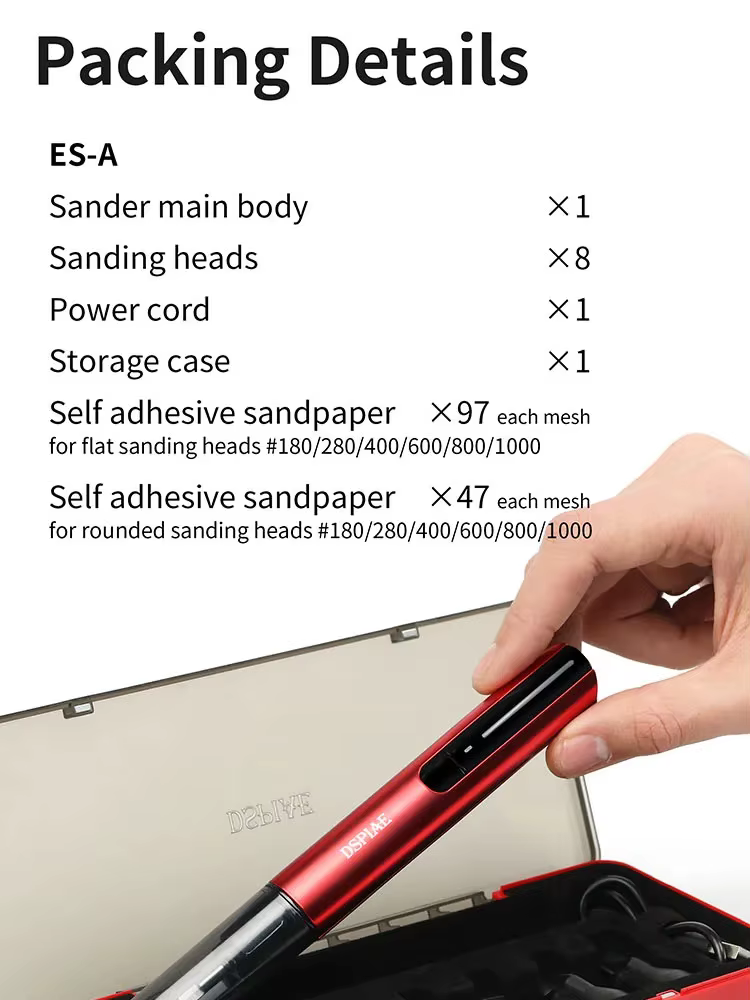 DSPIAE ES-A ponceuse alternative stylo de meulage électrique modèle en plastique tête de papier de ponçage