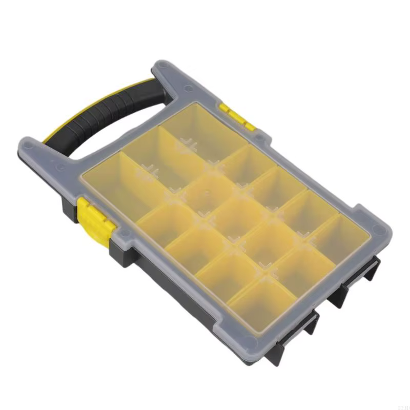 Boîte à outils en plastique robuste à 14 compartiments