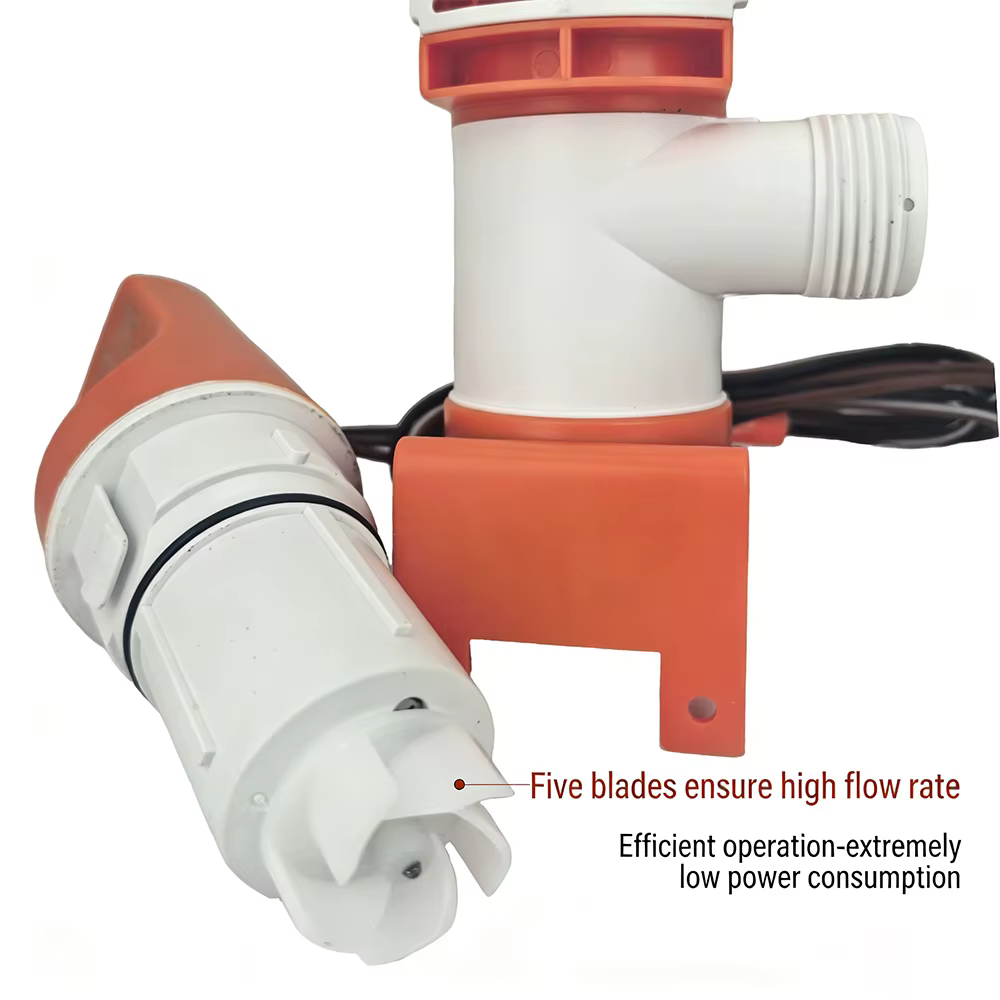 Pompe à eau multifonctionnelle pour yacht, type étroit, horizontale, automatique, pompe de cale, pompe à eau, drainage commandé par capteur, DC 12V/24V