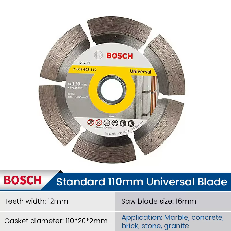Bosch disques de coupe diamantés universels lames de scie circulaire pour marbre pour couper la pierre béton renforcé roues 105/125/180/230mm