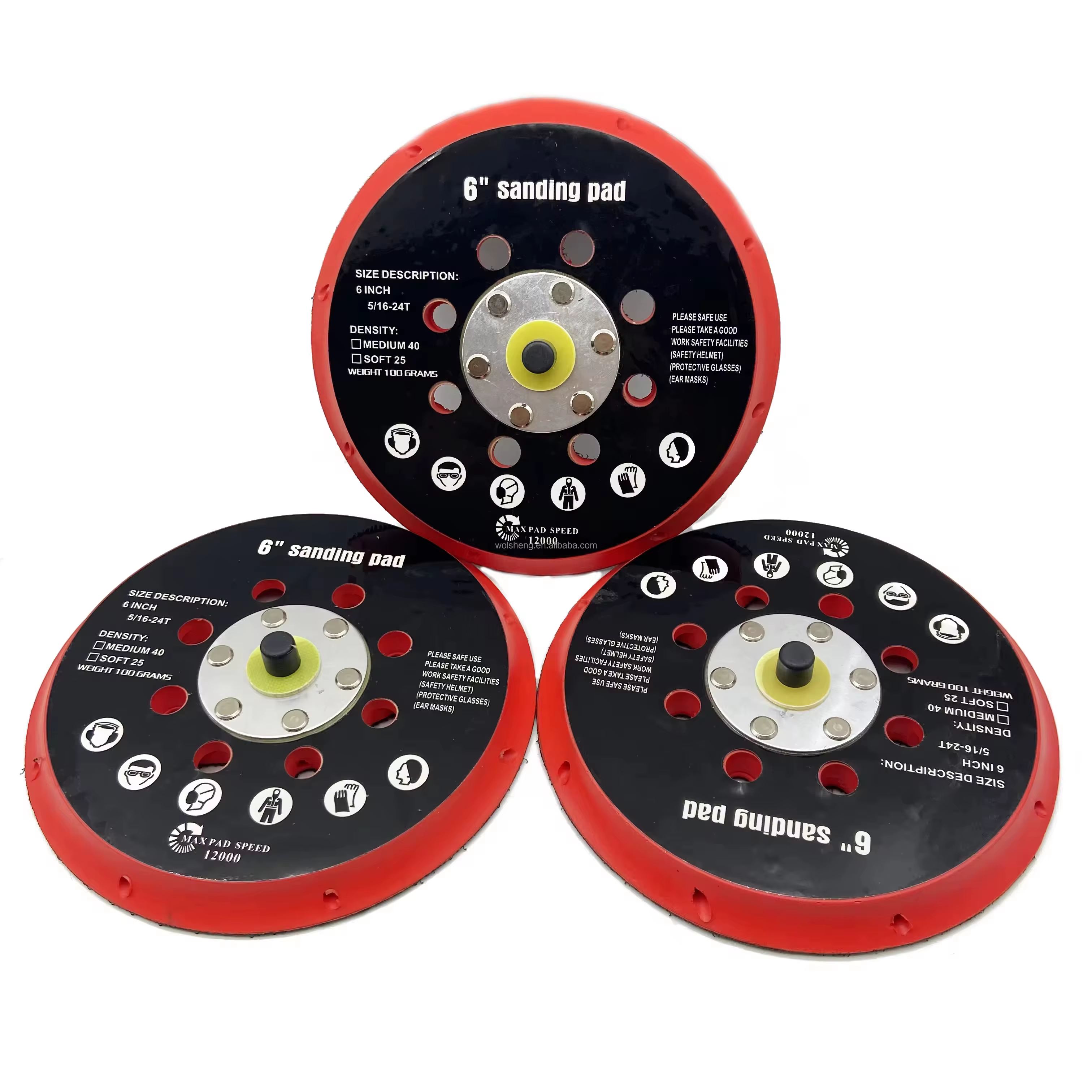 Disques de ponçage orbitaux de 6 pouces (150 mm) à 17 trous pour ponceuses orbitales