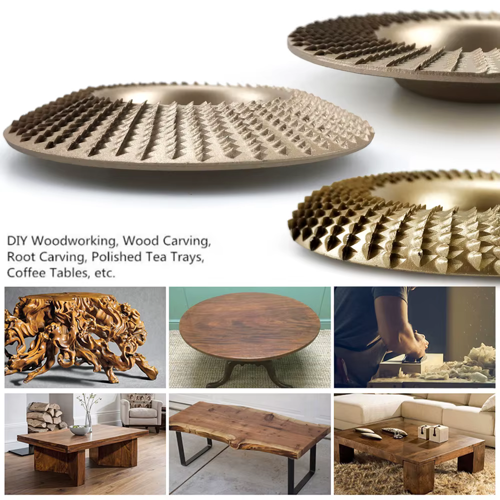 Jeu de disques de sculpture sur bois