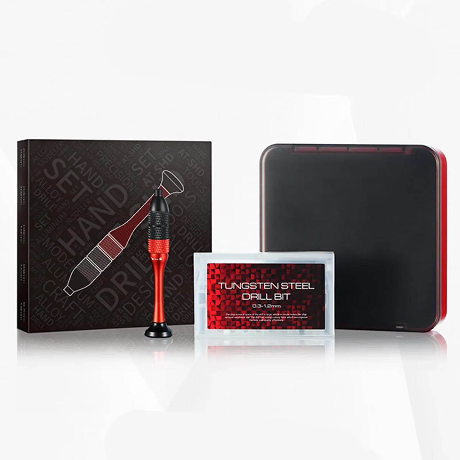 DSPIAE AT-SHD Précision Perceuse À Main Ensemble Pour Hobby DIY Modèle Outil Exécutif En Alliage D'aluminium Rouge