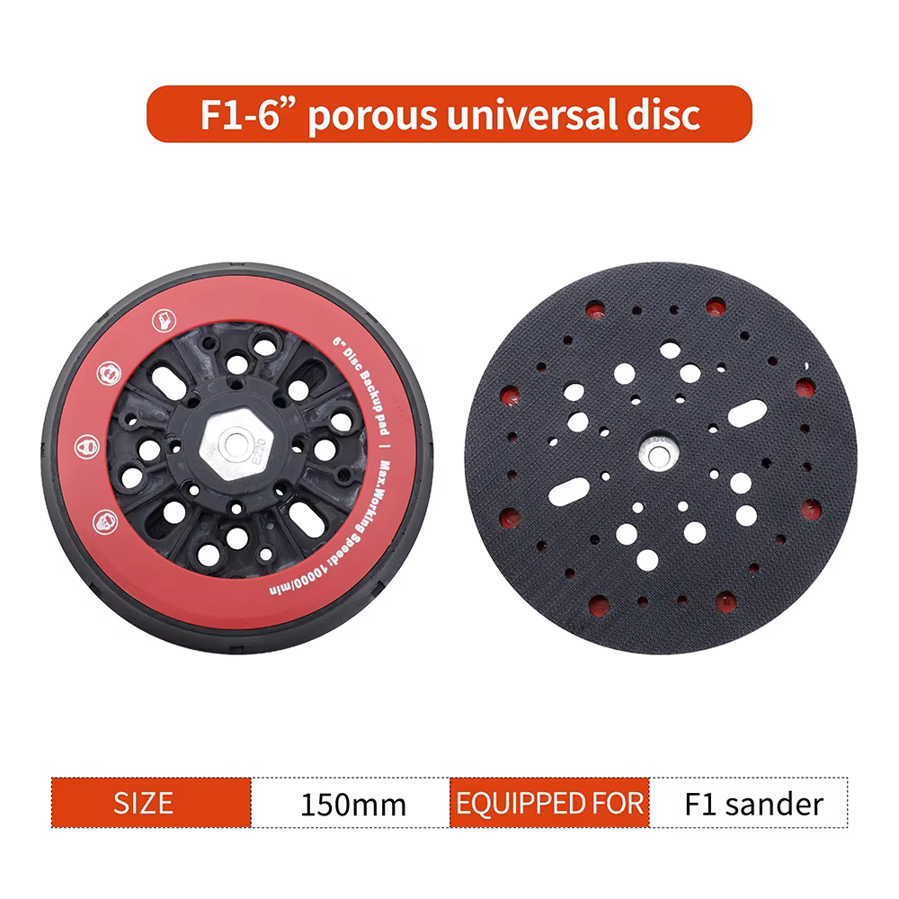 Disque de ponçage universel poreux de 6 pouces avec fixation auto-agrippante et système de collecte des poussières pour diverses ponceuses excentriques