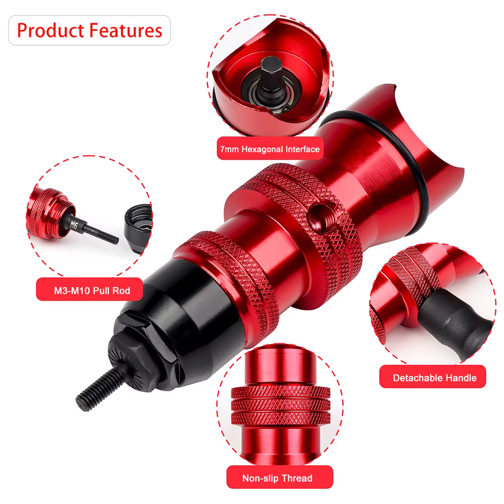 Adaptateur de rivetage de pistolet à écrou de rivet électrique M3 M4 M5 M6 M8 M10