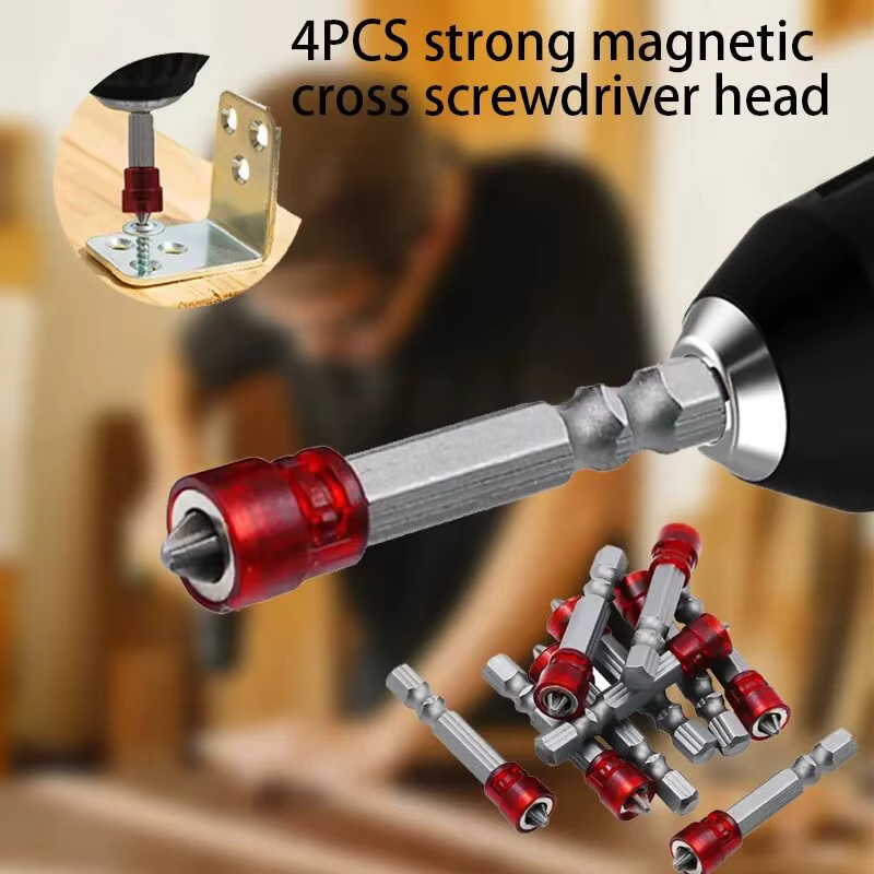 4 PCS Haute Qualité Unique Double Tête Magnétique Anneau Tournevis Perceuse Électrique Vis Vent Lot Bâton Forte Croix