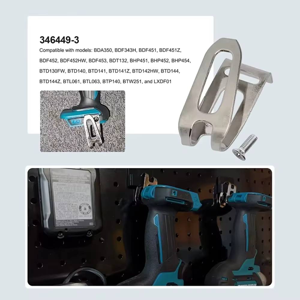 Support de fixation pour embouts (50-1 pièces) avec vis et clip ceinture pour perceuses
