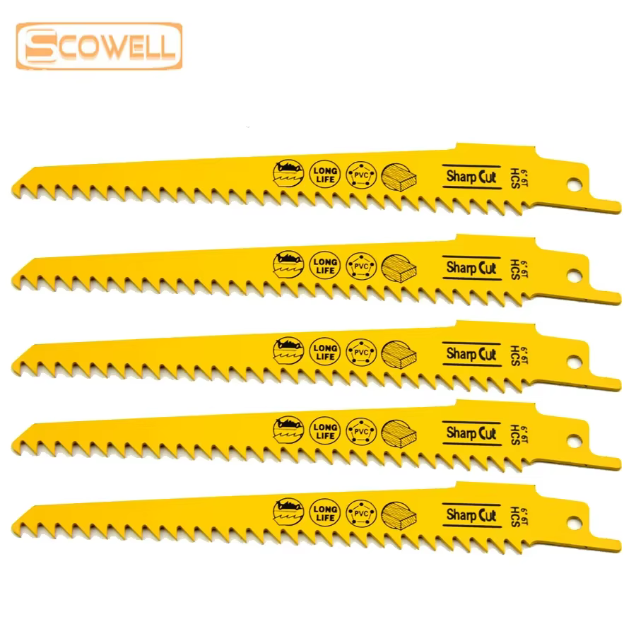 10 pièces 6 "pouces 6TPI lames de scie sabre pour couper le bois et le plastique acier à haute teneur en carbone lame