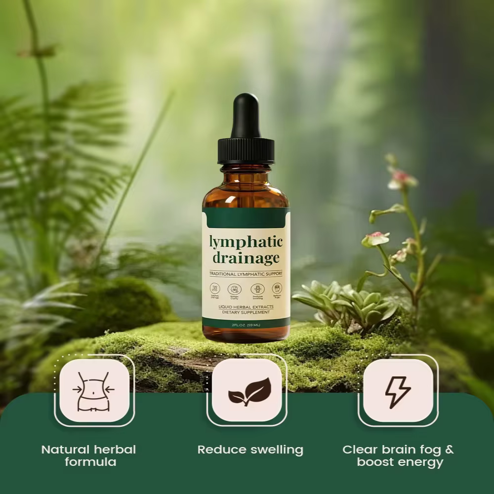 Gouttes de drainage lymphatique 60 ml, formule naturelle à base de plantes, élimination des toxines, soulagement des gonflements, soutien lymphatique liquide