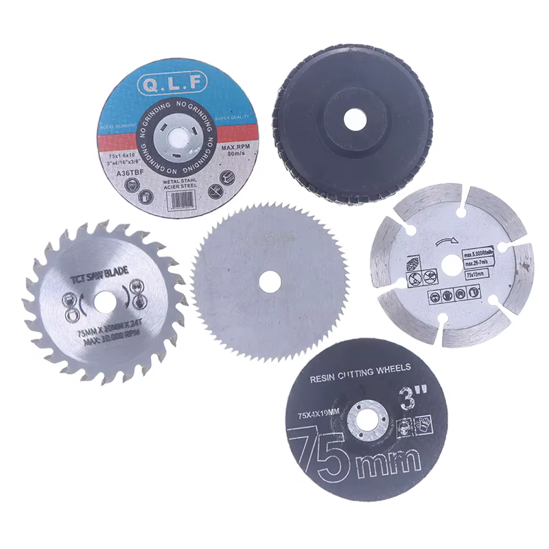 7 pièces/ensemble 75mm jeu de disques de coupe bricolage carrelage bois métal disque