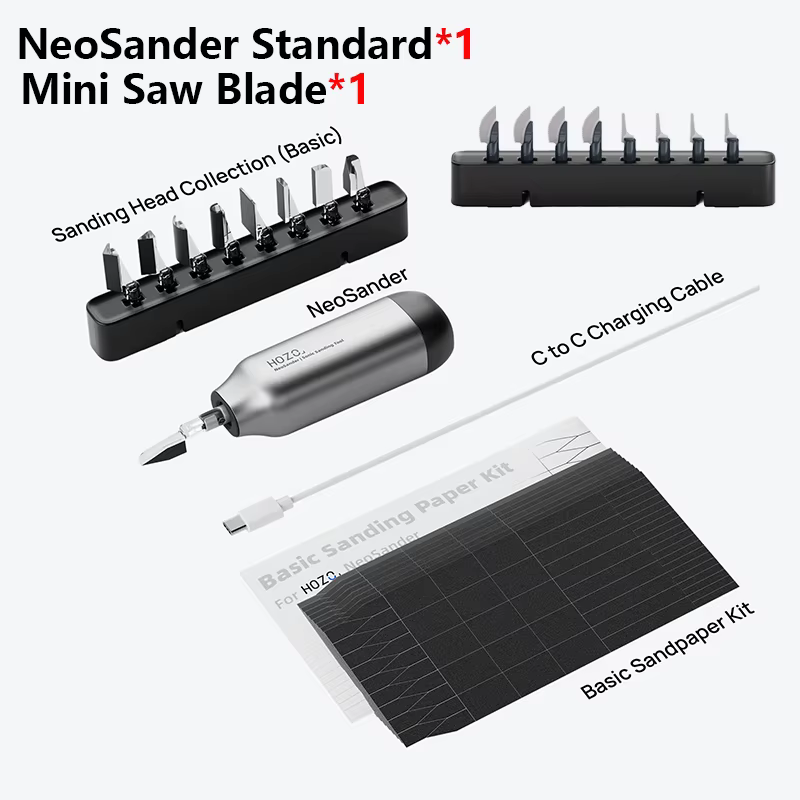 HOZO NeoSander Mini Ponceuse Électrique à Mouvement Alternatif 13000SPM, Course Réglable, Outil de Ponçage pour Modélisme 3D et Bricolage