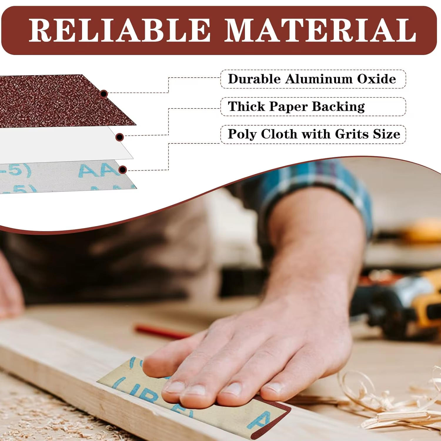 Rouleau de papier de verre de 6M (grain 80/150/320) – Feuilles abrasives en tissu émeri pour ponceuse à tambour