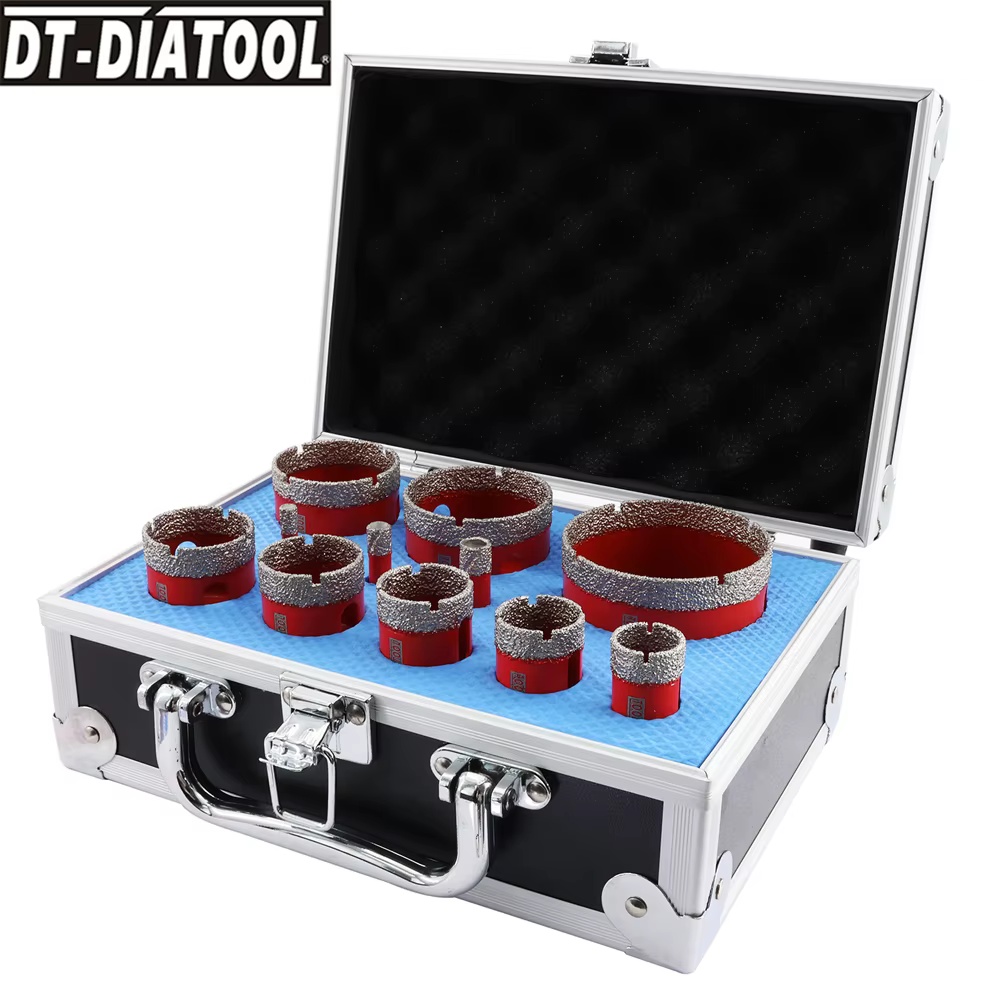 DIATOOL diamant forets Kit Triangle tige trou scie pour marbre granit porcelaine carrelage 11 pièces ensemble