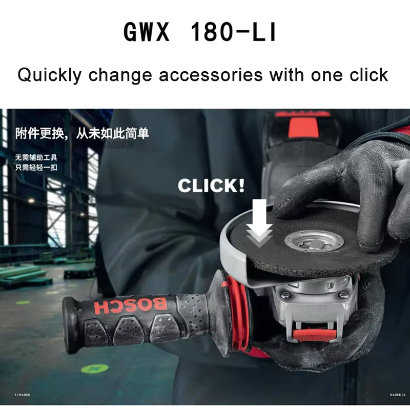 Bosch GWX180-Li 18V meuleuse d'angle sans fil système X-LOCK moteur sans brosse outil nu