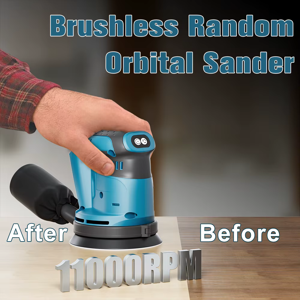 Ponceuse orbitale aléatoire sans fil 125mm pour Makita 18V batterie meuleuse à bois polissage électrique rectifieuse