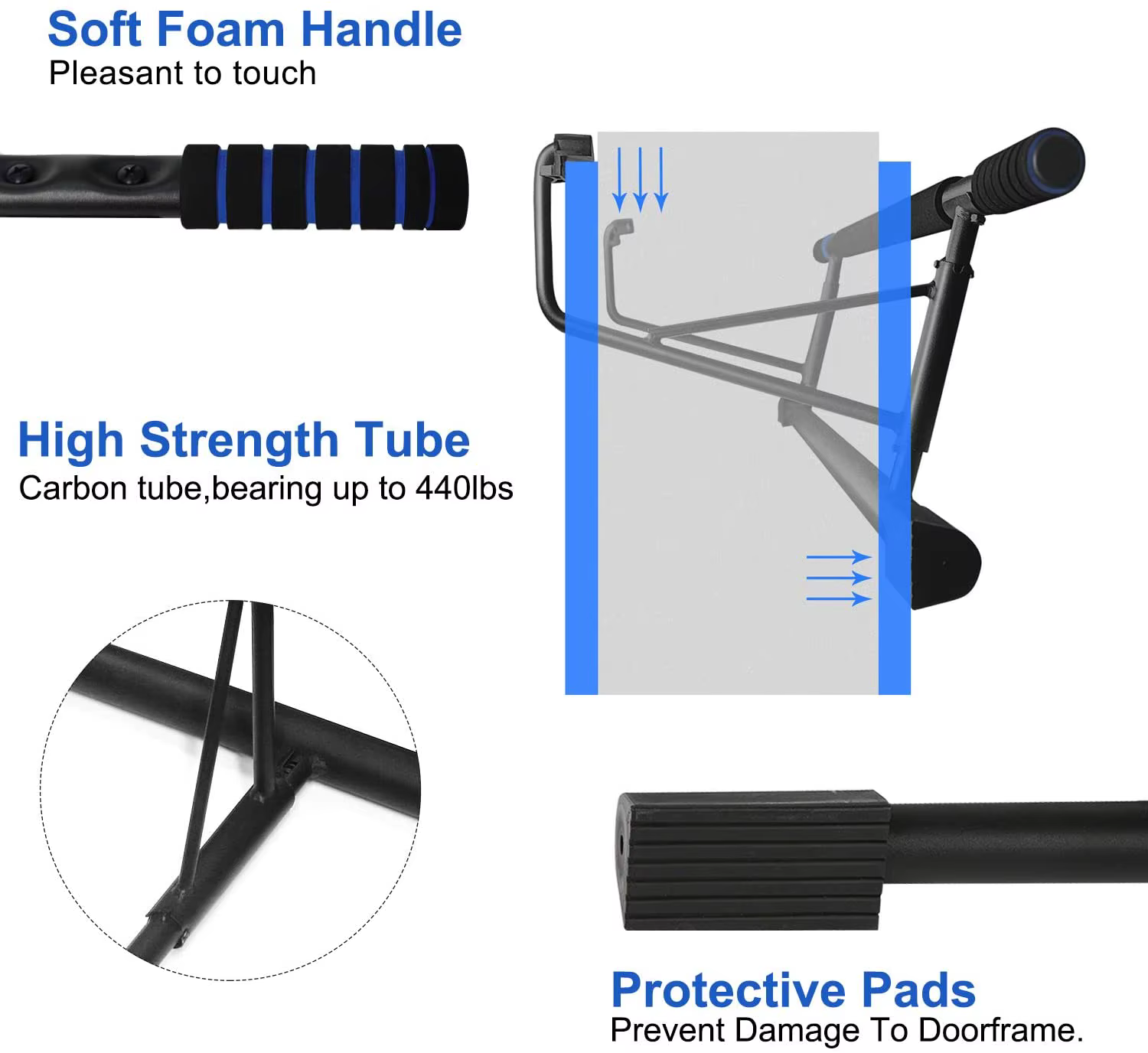 Barre de traction portable multi-gym pour porte, équipement de musculation, système de barres horizontales pour le fitness corporel