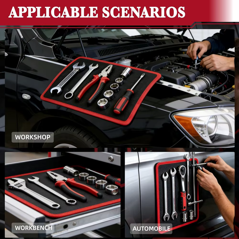 Ensemble de 3 tapis magnétiques flexibles pour outils