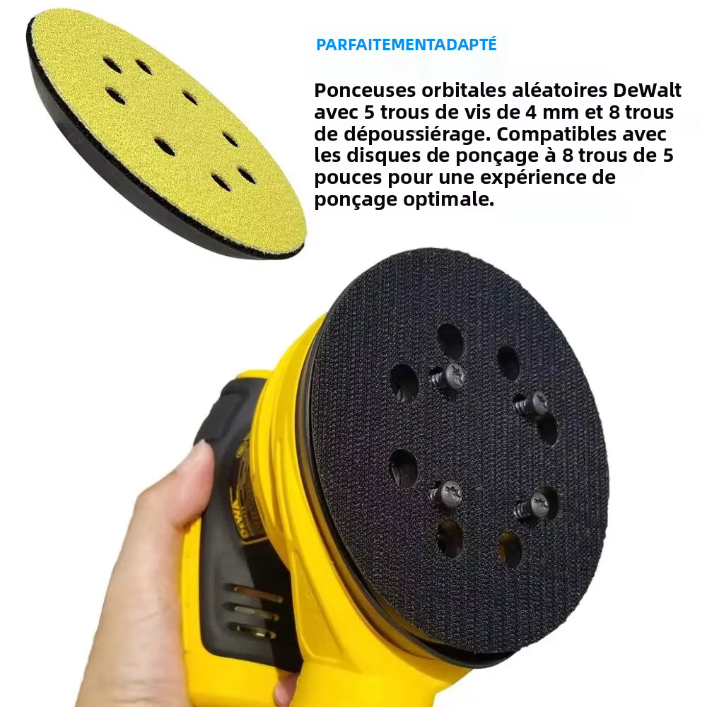 Plaque de ponçage de remplacement auto-agrippante de 5 pouces