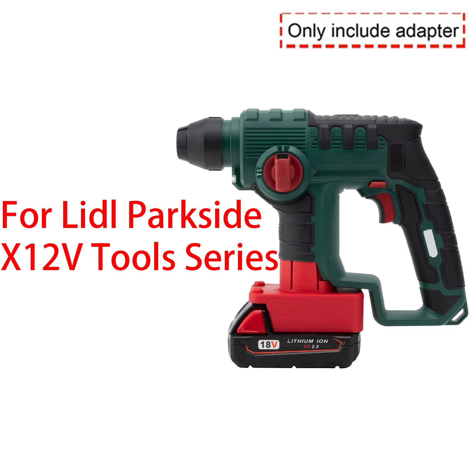Adaptateur convertisseur pour outils Lidl Parkside X12V Li-ion vers batterie Milwaukee 18V